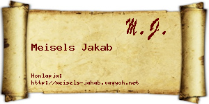 Meisels Jakab névjegykártya